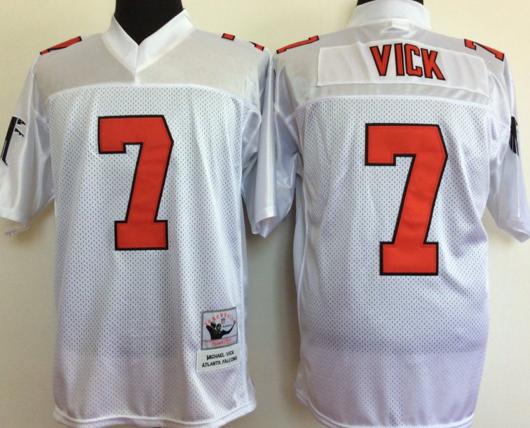 NCAA Men Atlanta Falcons White #7 VICK